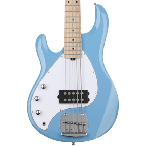 Sterling By Music Man StingRay 5 Ray5 5 String Left Handed Bass Guitar in Chopper Blue