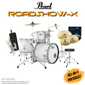 Pearl Roadshow-X 20" Fusion 5-pc Drum Package in Pure White