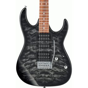 Ibanez GRX70QA Electric Guitar in Transparent Black Sunburst