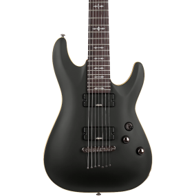 Schecter Demon 7 7 String Electric Guitar in Aged Black Satin