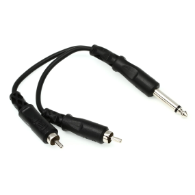 Hosa YPR124 Y Cable 1/4 inch TS Male to Dual RCA Male