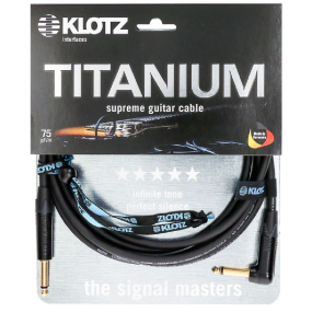 KLOTZ 6m 20ft Guitar Titanium Right Angle Instrument Cable