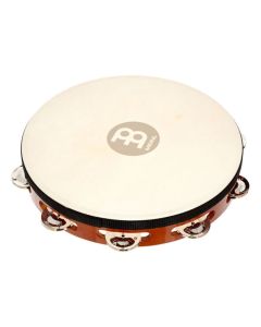 Meinl Percussion 10" Wood Tambourine, Single Row, Nickel Plated Steel Jingles