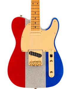 Fender Buck Owens Telecaster, Maple Fingerboard in Red, Silver and Blue Sparkle