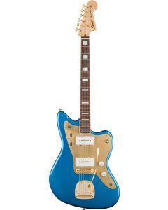 Squier 40th Anniversary Jazzmaster, Gold Edition, Laurel Fingerboard, Gold Anodized Pickguard in Lake Placid Blue