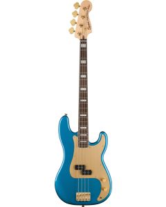 Squier 40th Anniversary Precision Bass, Gold Edition, Laurel Fingerboard, Gold Anodized Pickguard in Lake Placid Blue