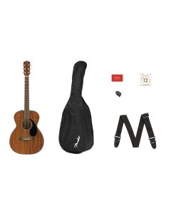 Fender CC60S Concert Pack V2 Acoustic Guitar Starter Pack in All Mahogany
