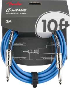 Fender Contour 10' Instrument Cable in Lake Placid Blue