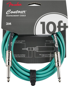 Fender Contour 10' Instrument Cable in Sherwood Green