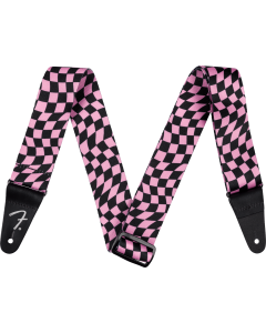Fender Wavy Checkerboard Polyester Strap in Pink