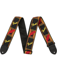 Fender 2" Monogrammed Straps in Black & Yellow & Red