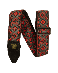 Ernie Ball Classis Jacquard Guitar Or Bass Strap in Red King
