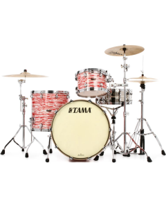 TAMA Starclassic Maple 3 Piece Shell Pack in Red & White Oyster and Chrome Hardware