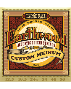 Ernie Ball Earthwood Custom Medium 80/20 Bronze Acoustic Guitar Strings 12.5-56 Gauge