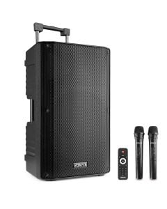 Vonyx VSA500 12″ Portable PA Speaker with Wireless Mics