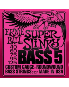 Ernie Ball Super Slinky 5 String Nickel Wound Electric Bass Strings 40-125 Gauge