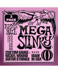 Ernie Ball Mega Slinky Nickel Wound Electric Guitar Strings 3 Pk 10.5-48