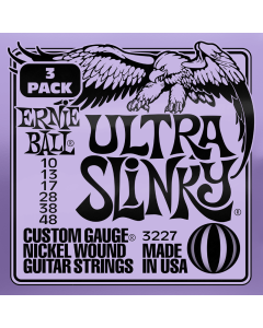 Ernie Ball Ultra Slinky Nickel Wound Electric Guitar Strings 3 Pk 10-48 Gauge