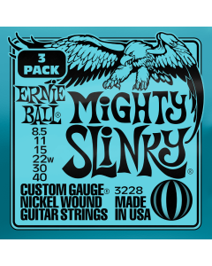 Ernie Ball Mighty Slinky Nickel Wound Electric Guitar Strings 3 Pk 8.5-40 Gauge
