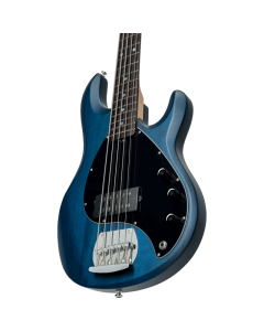 Sterling By Music Man StingRay5 in Trans Blue Satin, 5-String