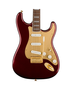 Squier 40th Anniversary Stratocaster Gold Edition in Ruby Red Metallic