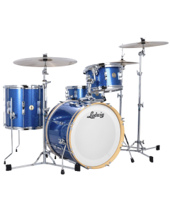 Ludwig Continental Club Series FAB Plus 4 Piece Shell Pack in Blue Sparkle