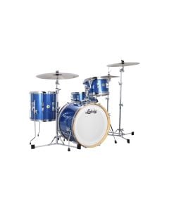Ludwig Continental Club Series FAB Plus Shell Pack (22BD, 13TT, 16FT, 14SN) in Blue Sparkle