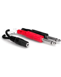 Hosa YMP434 3.5 mm TRSF to Dual 1/4" TS Stereo Breakout Cable