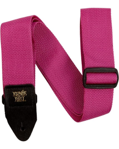 Ernie Ball Polypro Guitar Or Bass Strap in Raspberry & Black