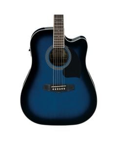 Ibanez PF15ECE Acoustic Guitar in Transparent Blue Sunburst High Gloss