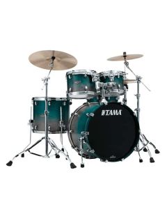 The TAMA Starclassic Walnut/Birch 4-piece Shell Pack with 22" Bass Drum in - Satin Sapphire Fade (SPF) - No Hardware Included