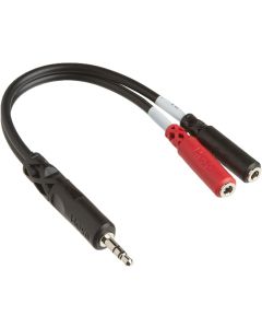 Hosa YMM261 3.5 mm TRS to Dual 3.5 mm TSF Stereo Breakout Cable