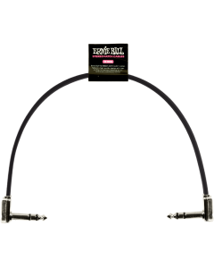 Ernie Ball 12" Flat Ribbon Stereo Patch Cable in Black