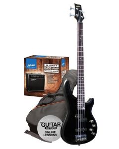 Ashton SPAB4LBK Left Handed Bass Guitar Starter Pack