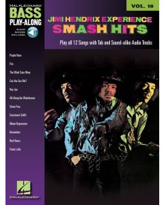 Jimi Hendrix Smash Hits Bass Play Along Volume 10 Book & OLA