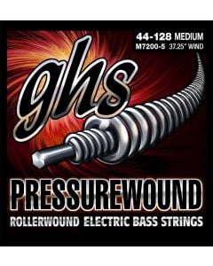 GHS M7200-5 Pressurewound Bass Guitar Strings 44-128 Gauge