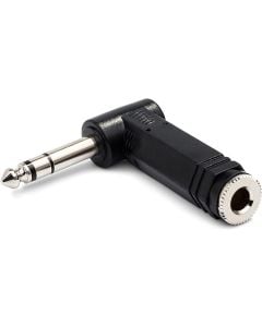 Hosa Right Angle Adapter 1/4 Inch TRS to Same in Black