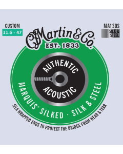 Martin Strings MA130S  Martin Authentic Marquis Silk & Steel Acoustic Guitar Strings, 11.5 - 47 Gauge