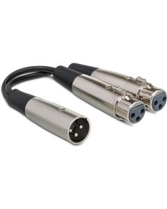 Hosa YXF119 XLR3M to Dual XLR3F Y Cable 6 Inch