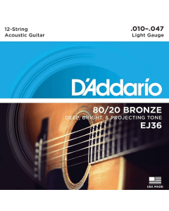 DAddario  EJ36 12 String  Bronze Light Acoustic Guitar Strings
