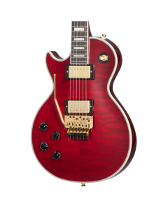 Epiphone Alex Lifeson Les Paul Custom Axcess Quilt Left Handed in Ruby 