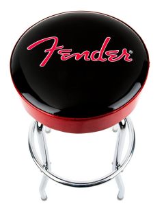 Fender® Red Sparkle Logo Barstool in Black/Red Sparkle 30"
