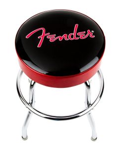 Fender® Red Sparkle Logo Barstool in Black/Red Sparkle 24"