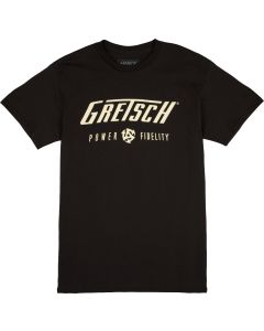 Gretsch Power & Fidelity Logo T Shirt Small in Black