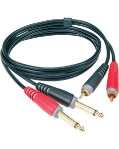Klotz 6m unbalanced pro twin cable RCA and 1/4" jack plugs