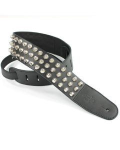 DSL Straps 2.5 Inch Extra Large Round Studs Strap in Black