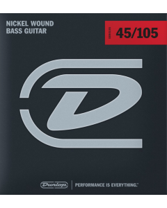 Jim Dunlop DBN45105 Nickel Wound Steel Bass Guitar Strings,  45-105 Gauge
