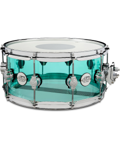 DW Design Series Acrylic 6.5" x 14" Sea Glass Snare Drum 