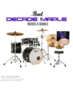 Pearl Decade Maple 20" Fusion Drumkit Increda-Bundle in Satin Black Burst