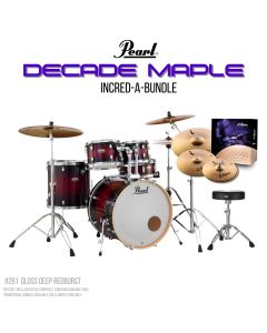 Pearl Decade Maple 22" Fusion Plus Drumkit Increda-Bundle in Gloss Deep Red Burst